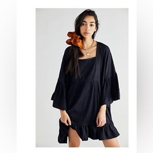 Free People Beach El Mar Mini Dress, Black, Size small